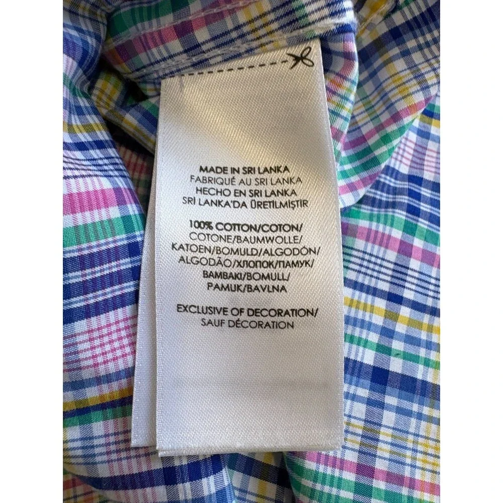Polo Ralph Lauren Multicolor Plaid Button Down Shirt Mens 17 34/35 Long Sleeve